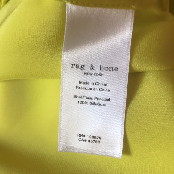 Rag & Bone | 100% Silk Racquel Satin-Paneled Neon Silk Crepe De Chine Camisole - Picture 8 of 9